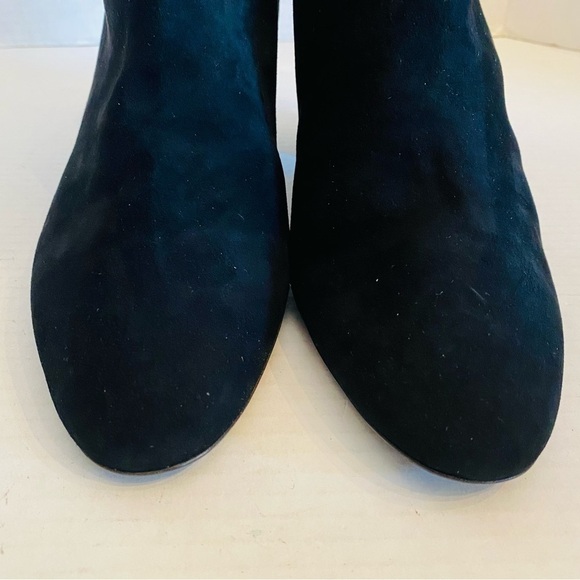 BRUNO MAGLI Vinny Suede Ankle Booties Made in ITALY Block Heel Black Size 12 NEW - Picture 3 of 16